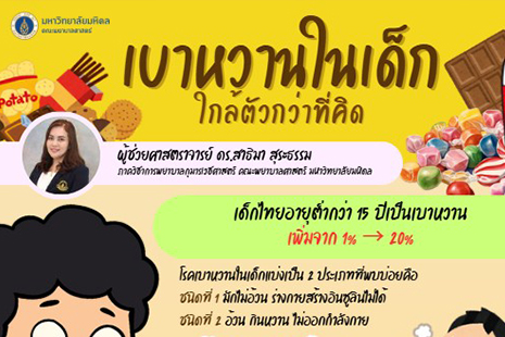 เตือนใจพ่อแม่…เบาหวานในเด็กใกล้ตัวกว่าที่คิด